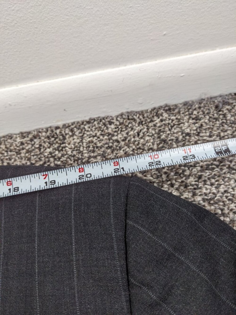 Vintage Perry Ellis 48L Suit Wool Double Breasted Chalk Striped 40x34 USA Made - Picture 11 of 15